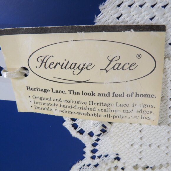 Heritage Lace Heart Design Cream Table Runner Dresser Scarf 32" long - Picture 10 of 10